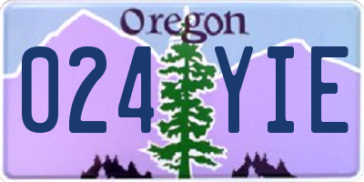OR license plate 024YIE