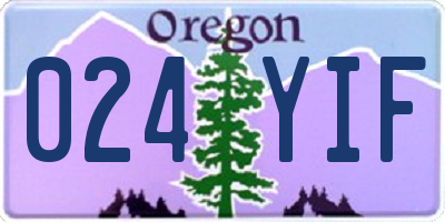 OR license plate 024YIF