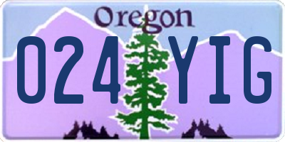 OR license plate 024YIG