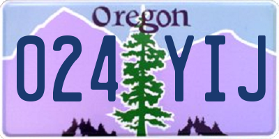 OR license plate 024YIJ