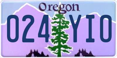 OR license plate 024YIO