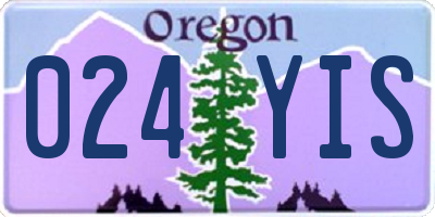 OR license plate 024YIS