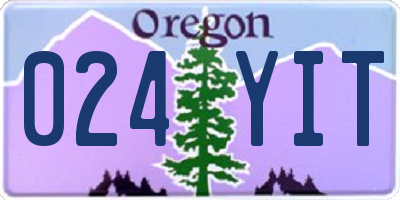 OR license plate 024YIT