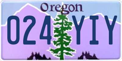 OR license plate 024YIY