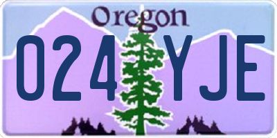 OR license plate 024YJE