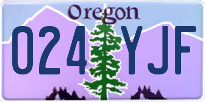 OR license plate 024YJF