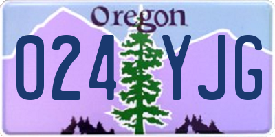 OR license plate 024YJG
