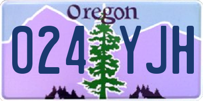 OR license plate 024YJH