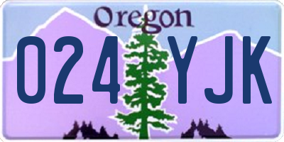 OR license plate 024YJK
