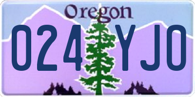 OR license plate 024YJO