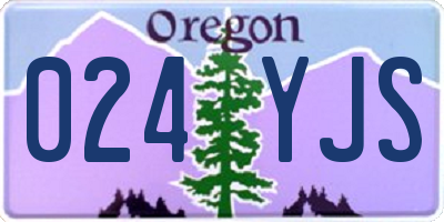 OR license plate 024YJS