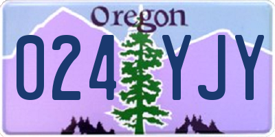 OR license plate 024YJY