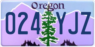 OR license plate 024YJZ
