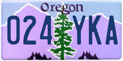 OR license plate 024YKA