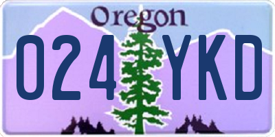 OR license plate 024YKD