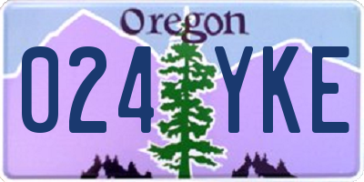 OR license plate 024YKE
