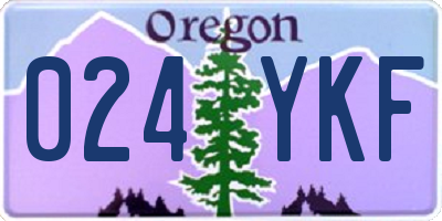 OR license plate 024YKF