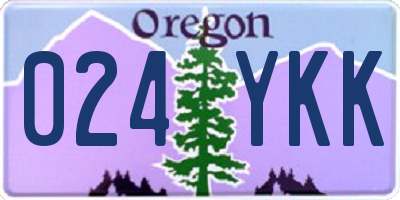 OR license plate 024YKK
