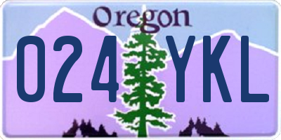 OR license plate 024YKL