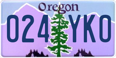 OR license plate 024YKO