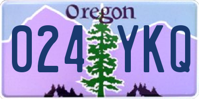 OR license plate 024YKQ