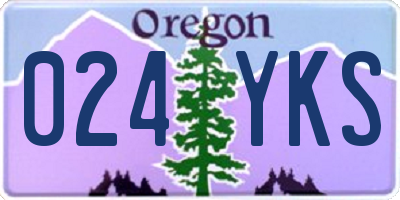 OR license plate 024YKS