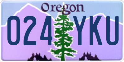 OR license plate 024YKU