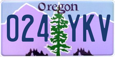 OR license plate 024YKV