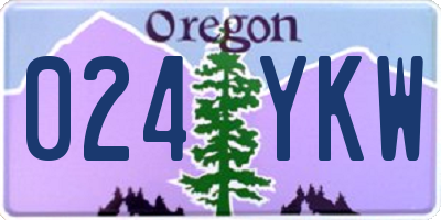 OR license plate 024YKW