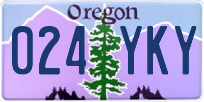 OR license plate 024YKY