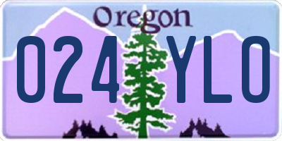 OR license plate 024YLO