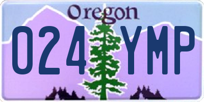OR license plate 024YMP