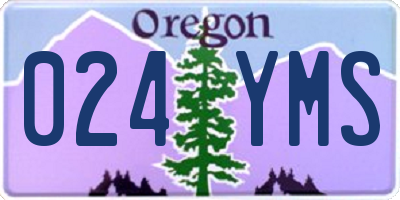 OR license plate 024YMS