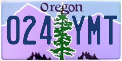 OR license plate 024YMT