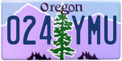 OR license plate 024YMU
