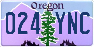 OR license plate 024YNC