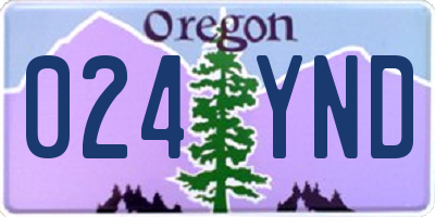 OR license plate 024YND