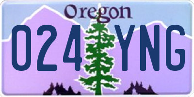 OR license plate 024YNG