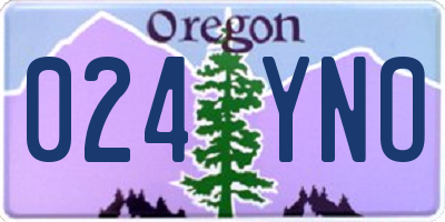 OR license plate 024YNO