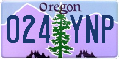 OR license plate 024YNP