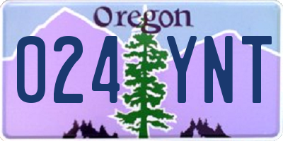 OR license plate 024YNT