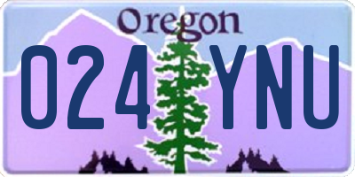 OR license plate 024YNU