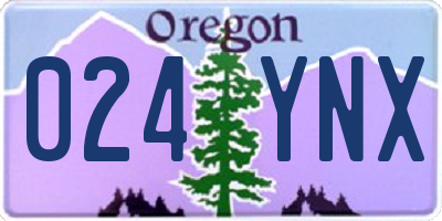OR license plate 024YNX