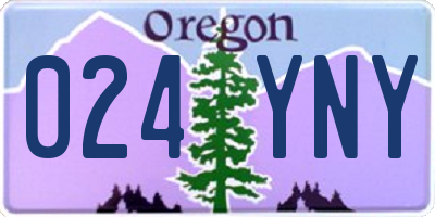 OR license plate 024YNY