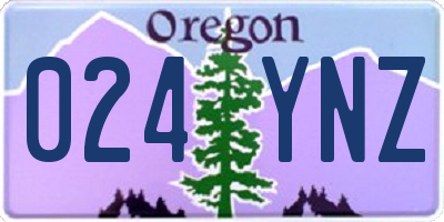 OR license plate 024YNZ