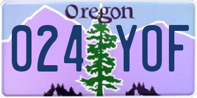 OR license plate 024YOF
