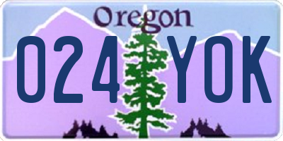 OR license plate 024YOK