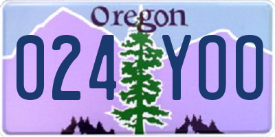 OR license plate 024YOO
