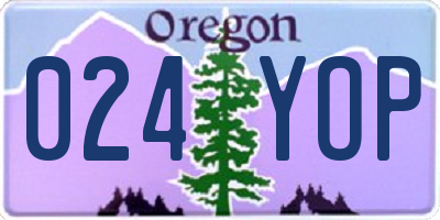 OR license plate 024YOP