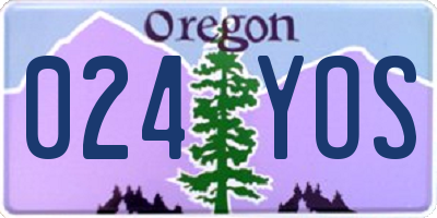 OR license plate 024YOS